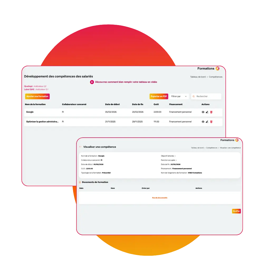 Suivi personnalisé des compétences_